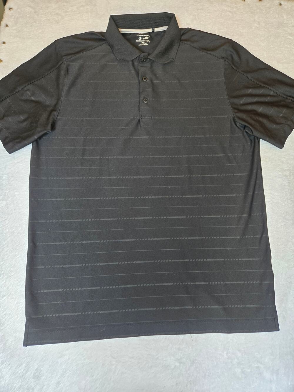 Snake Eyes Dry 18 Golf Polo Shirt Mens Medium Gray Black Athletic Performance